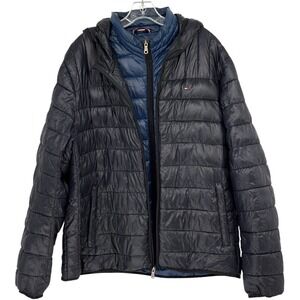 Tommy Hilfiger Puffer Jacket Navy Blue Packable Hooded XL